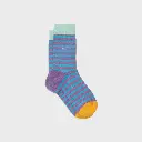 Billybelt - Baumwollsocken wide striped gestreift - purple, light blue