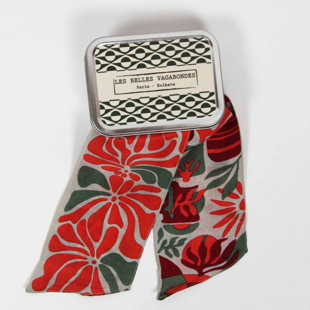 Les Belles Vagabondes - Seidenschal Bandeau Ylang Ylang orange