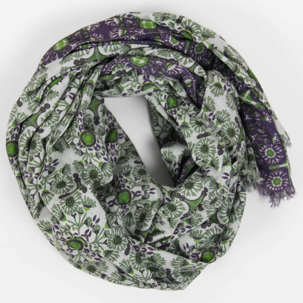 Les Belles Vagabondes - Schal Tetouan prune - 100 % Bio-Baumwolle