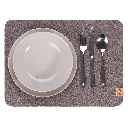 Maxx Factory / Kontor 28 - 2er Set Tischsets RUNDAD 4mm rPET - aus up-, recycling Filz - #352 naturmeliert - Größe XXL 45x33 cm