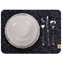 Maxx Factory / Kontor 28 - 2er Set Tischsets RUNDAD 4mm rPET - aus up-, recycling Filz - #901 anthrazit - Größe XXL 45x33 cm