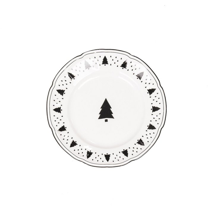 Housevitamin - mittlerer Teller Plate Xmas Tree Newbone China 10x15x1,5cm
