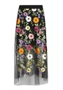 Caroline Biss - Sheer Tull midi skirt with embroidery