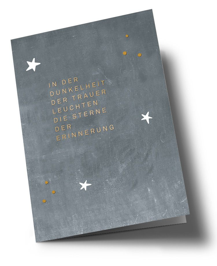 Nobis Design - Klappkarte - Designfräulein - Trauer Sterne