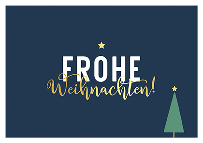 Nobis Design - Postkarte - La Card - Weihnachten mit Baum, blau