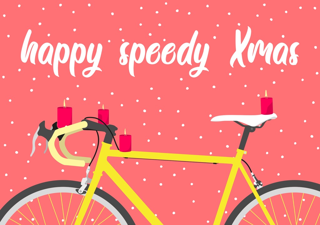 Nobis Design - Postkarte - luminous - Holy speedy x-mas Rad