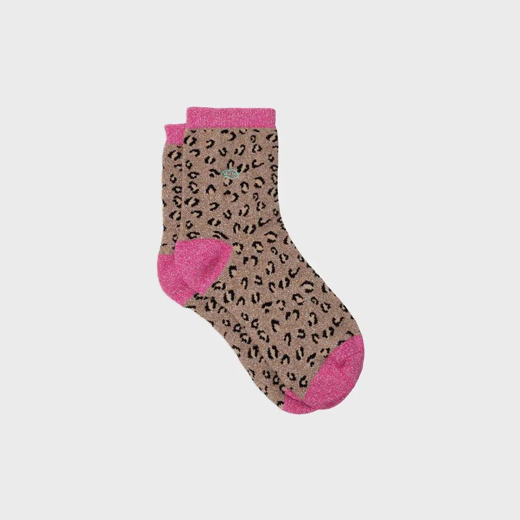 Billybelt - Baumwollsocken Leo Camel glitter