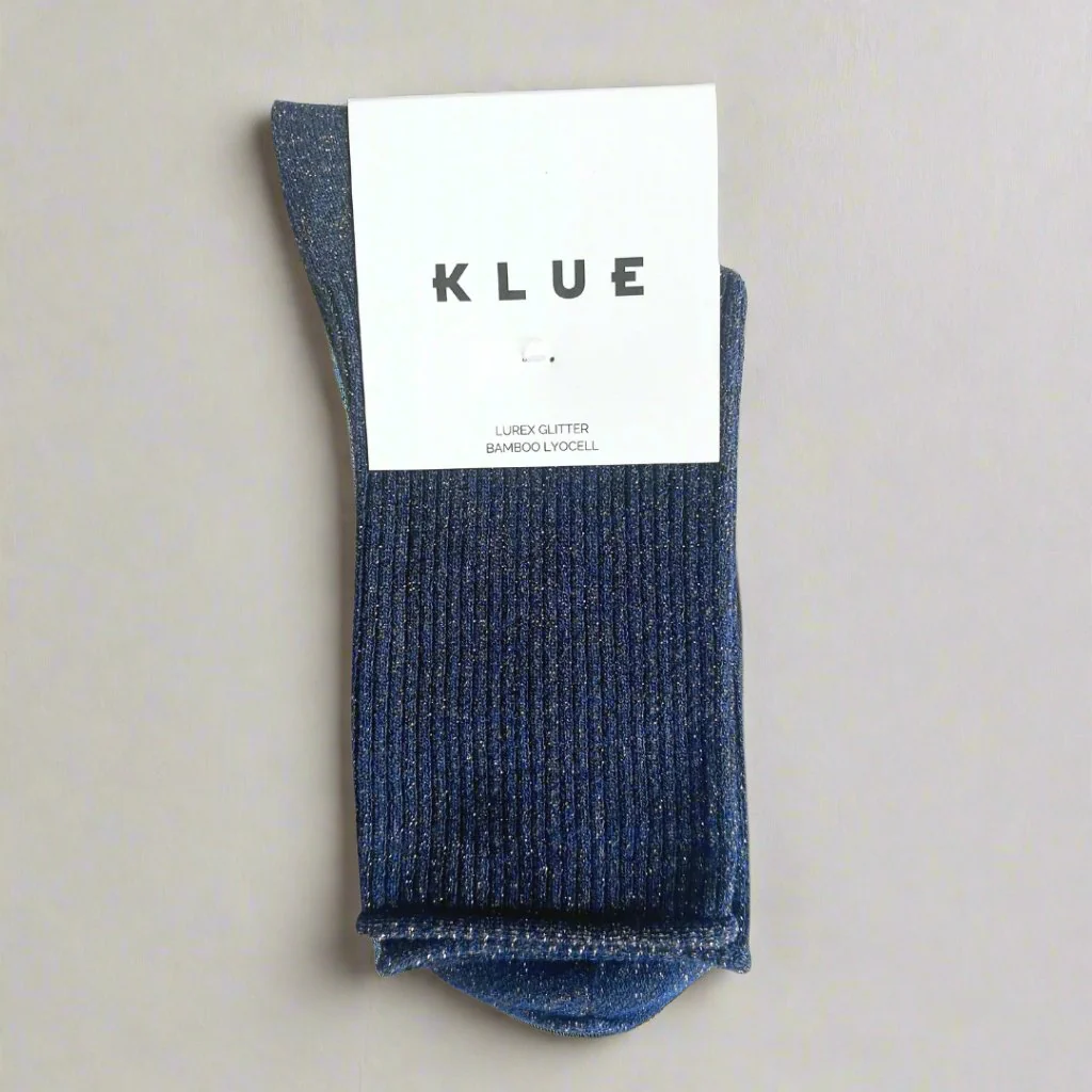 Klue - Glitter Lurex socks | Blue | eco-friendly lyocell