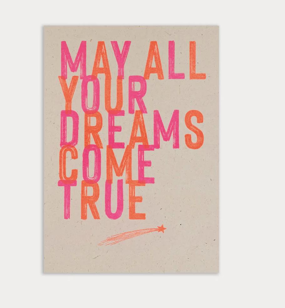 Togethery - Riso-Druck Postkarte Ökopapier - May all your dreams come true