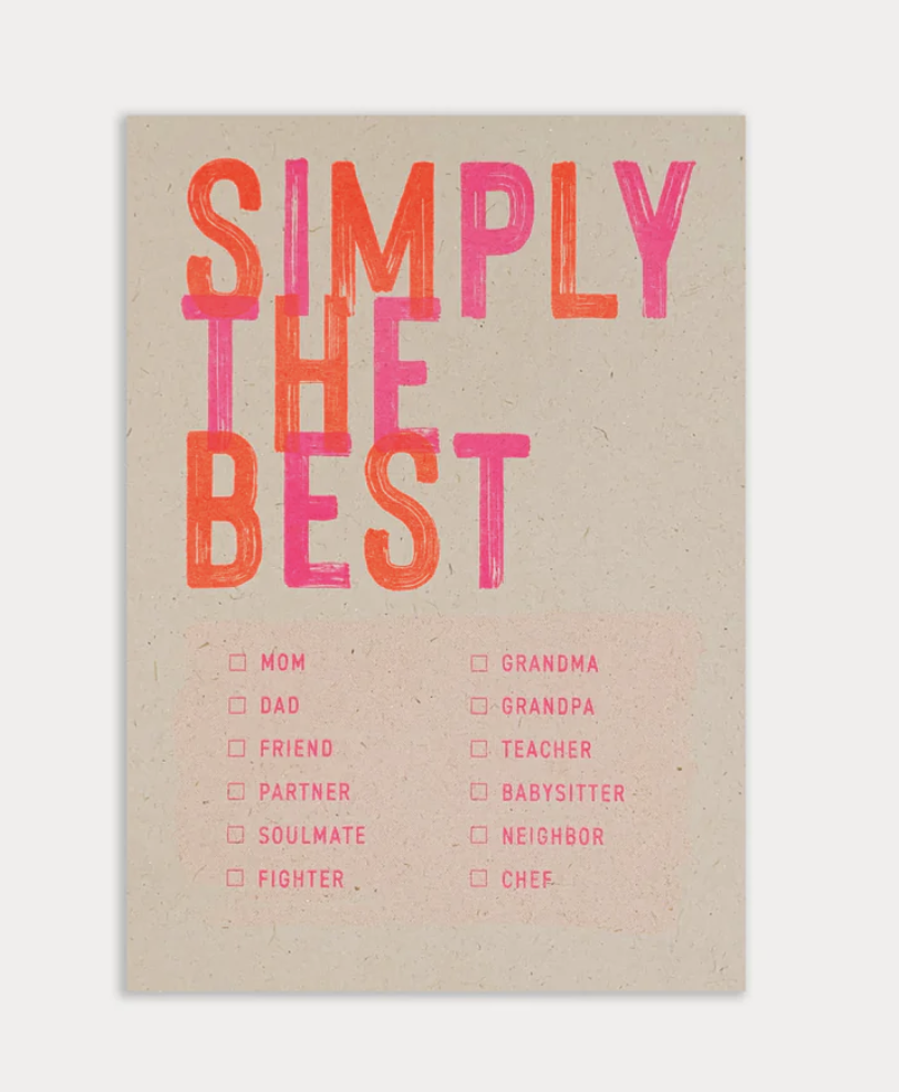 Togethery - Riso-Druck Postkarte Ökopapier - Simply the best