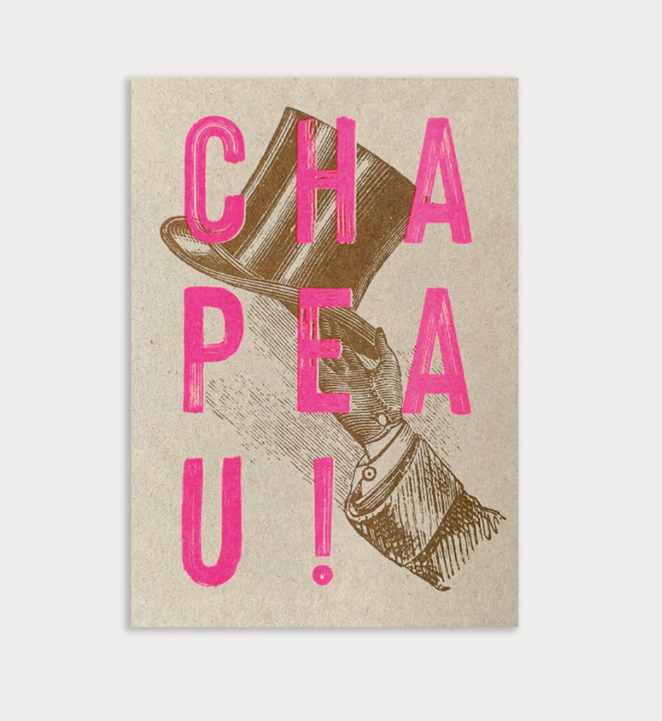 Togethery - Riso-Druck Postkarte Ökopapier - Chapeau!