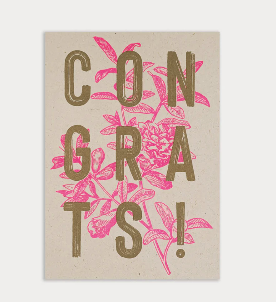 Togethery - Riso-Druck Postkarte Ökopapier - Congrats