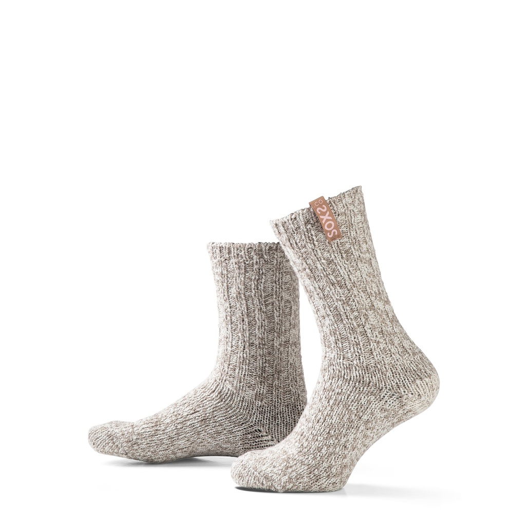 Soxs - Originals, rutschfest, mittelhoch, beige Wolle, amber light