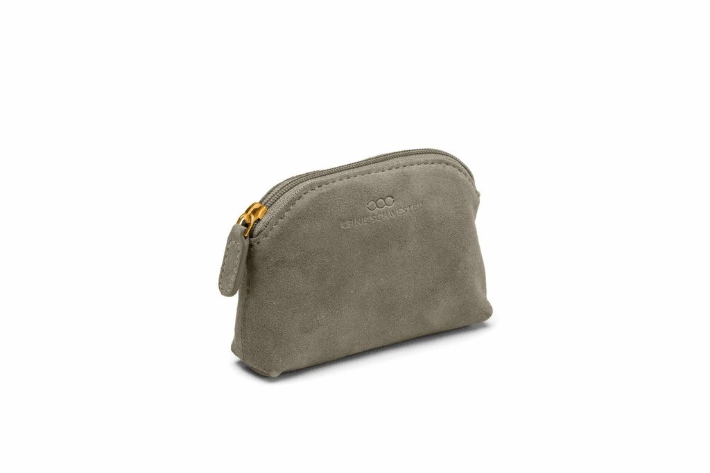 Schlüsseltasche Wildleder | oliv | gold | Wildleder