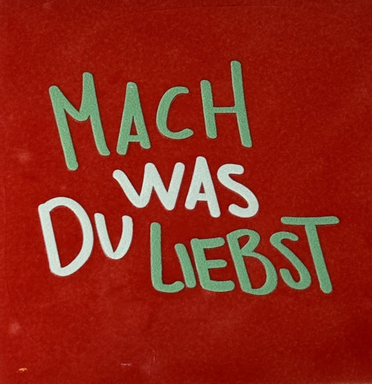 Yett Tiles - Fliese/Untersetzer Mach was du liebst rot/mint (hellgrün)