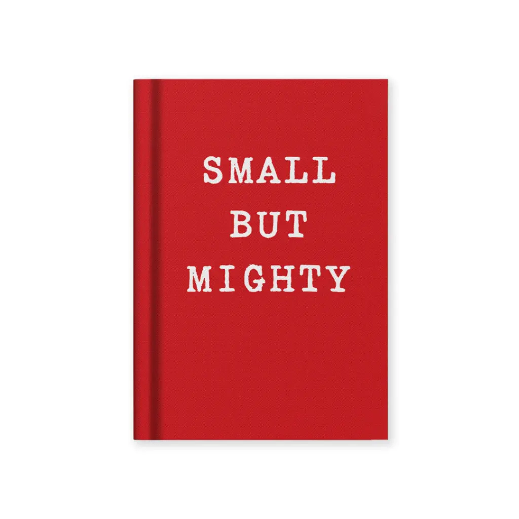 Ohh Deer - Small but mighty - Fabric Hardback Notebook A7 red - kleines Notizbuch