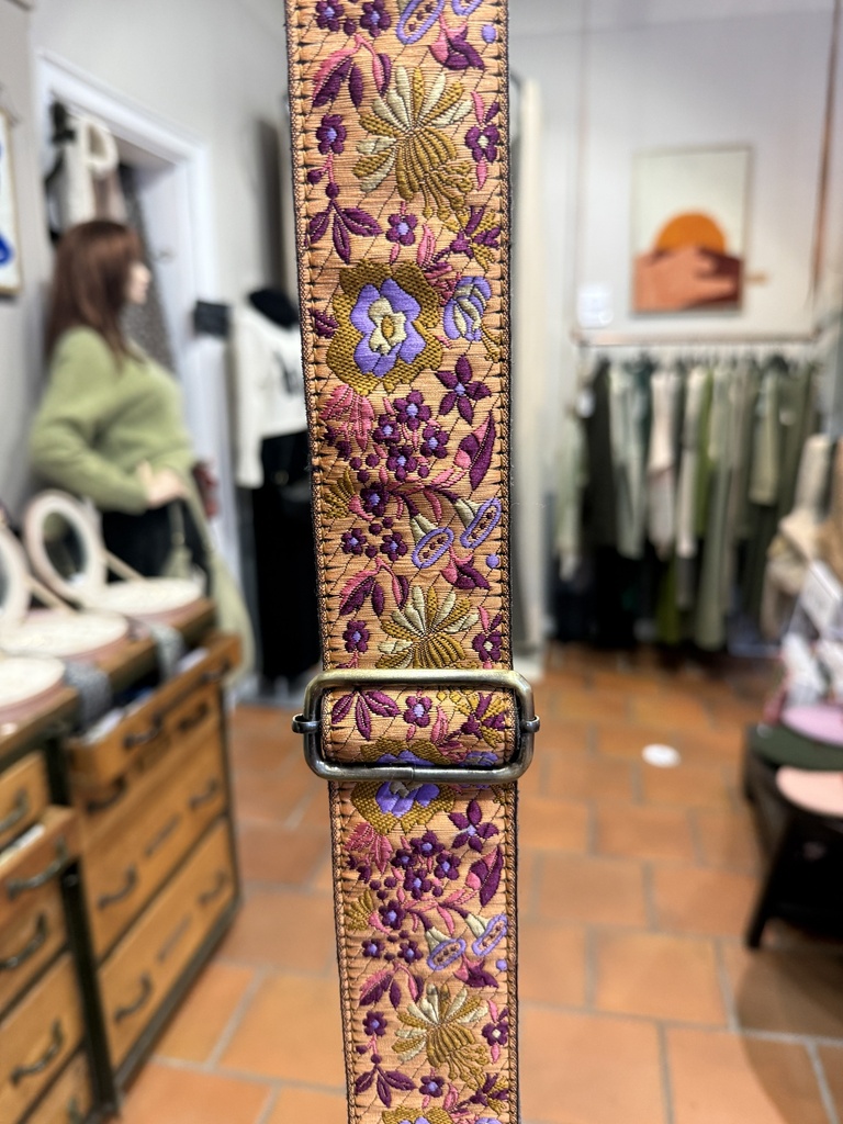 Taschengurt Schultergurt Jacquard Flower Antic coral pink purple lilac