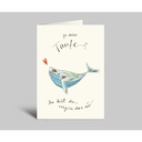 Annelis Art - Klappkarte mit Umschlag - Taufkarte, bunter Wal, Du bist du, vergiss das nie