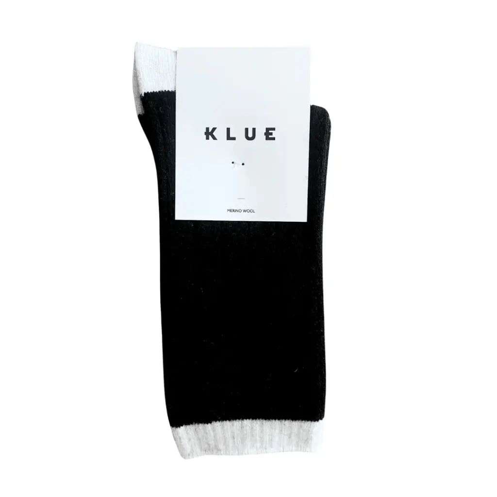 Klue - Merino Wool Socks with Bands | Black and white