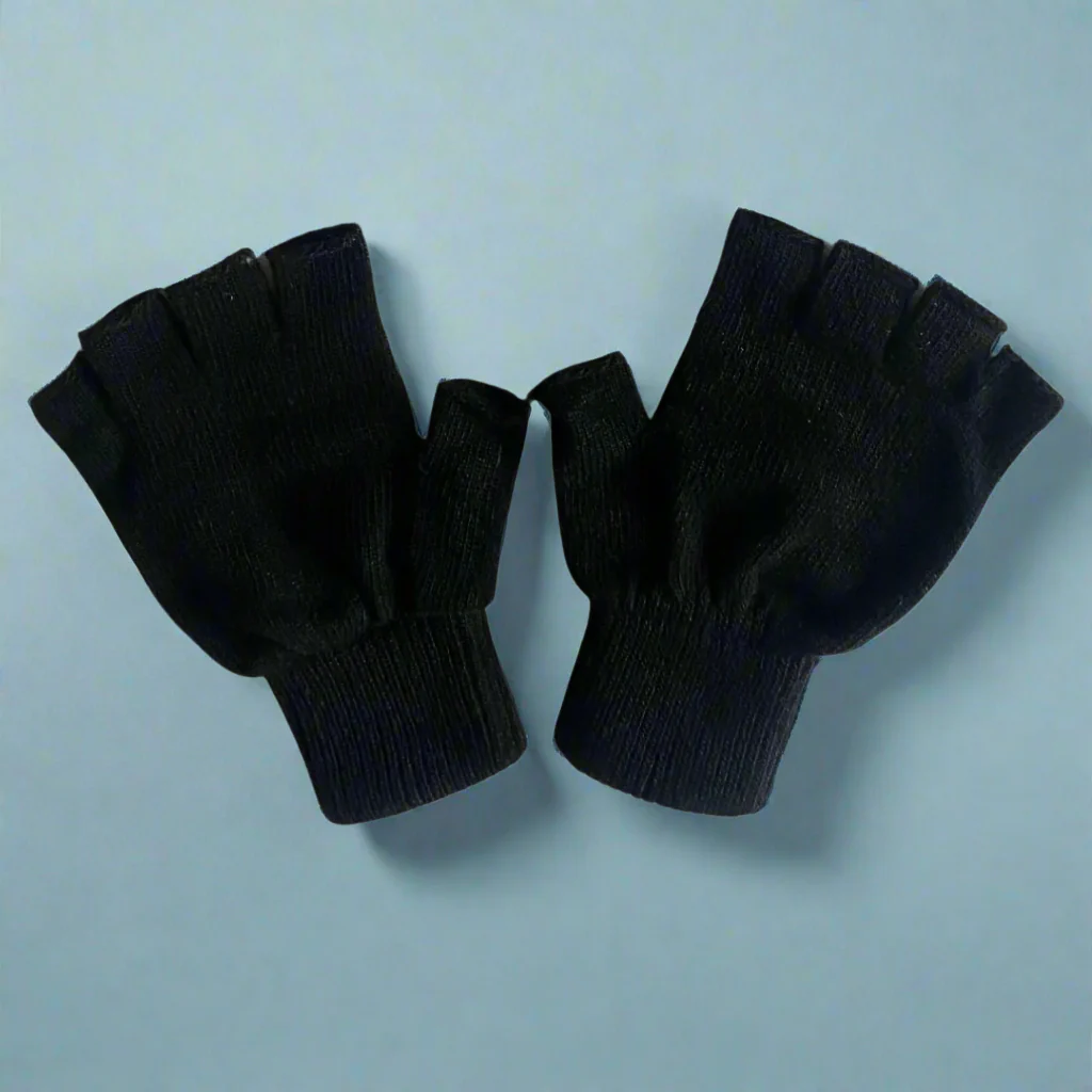 Klue - Wool fingerless gloves - black (Fingerlose Handschuhe)