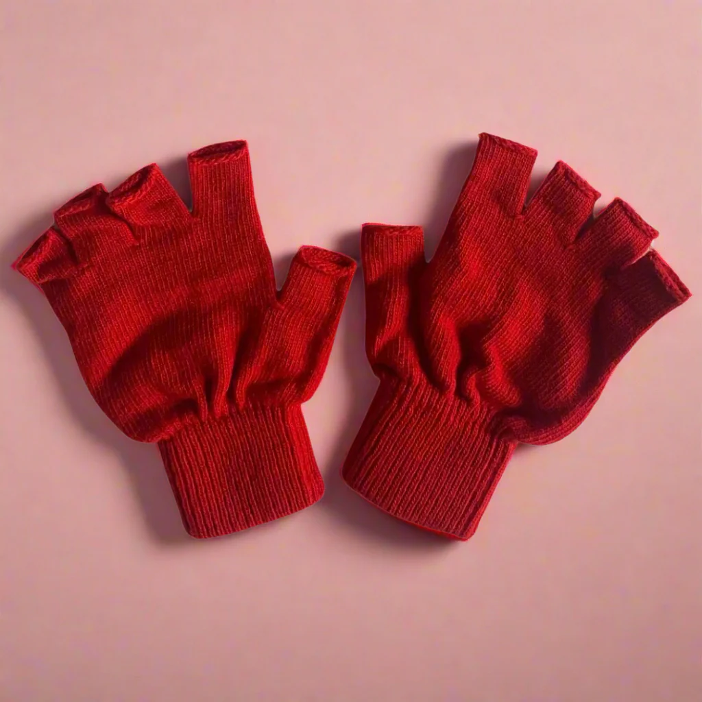 Klue - Wool fingerless gloves - red (Fingerlose Handschuhe)