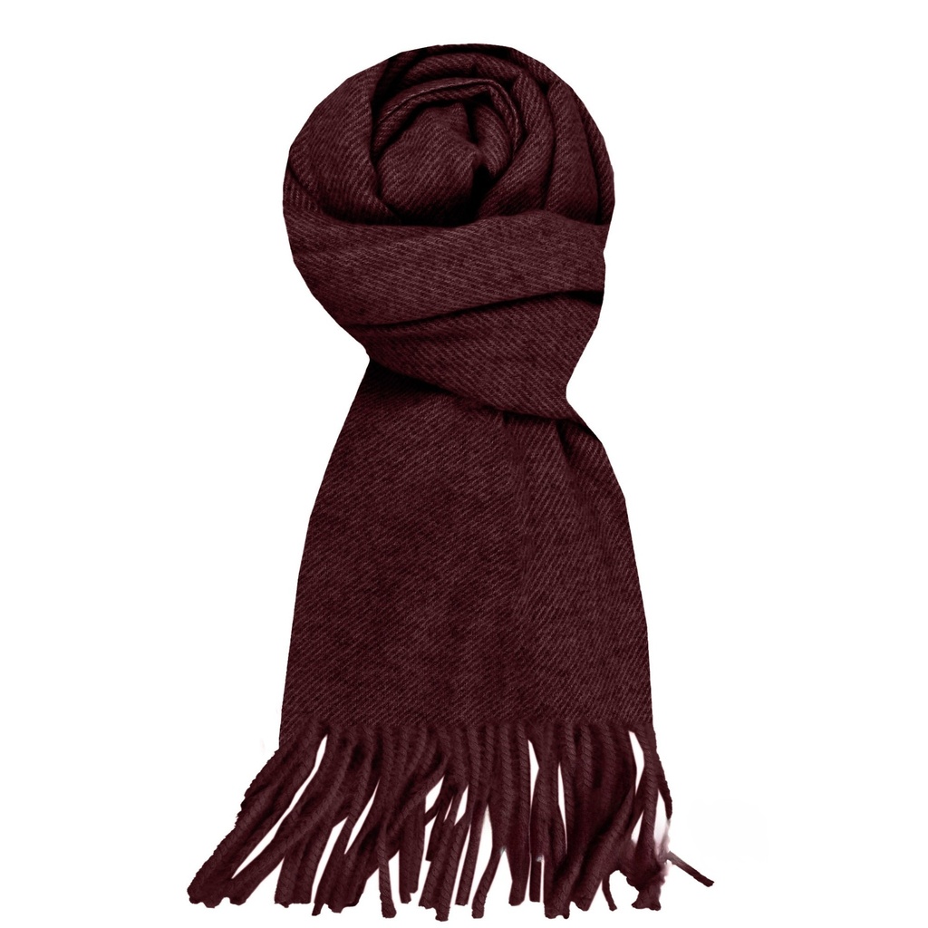 Schal mit Fransen bordeaux