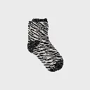 Billybelt - Baumwollsocken Zebra White Black glitter