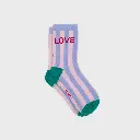Billybelt - Baumwollsocken LOVE gestreift - purple pink green