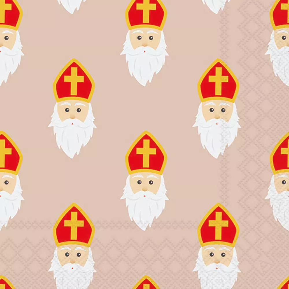 Ambiente - Servietten Sinterklaas - Saint Nicholas head 33x33cm