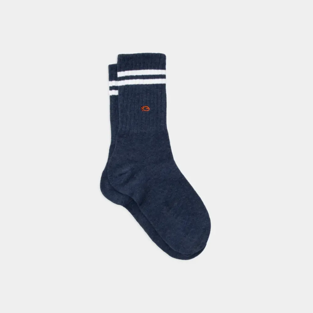 Billybelt - Baumwollsocken Retro Socks - Blue White striped