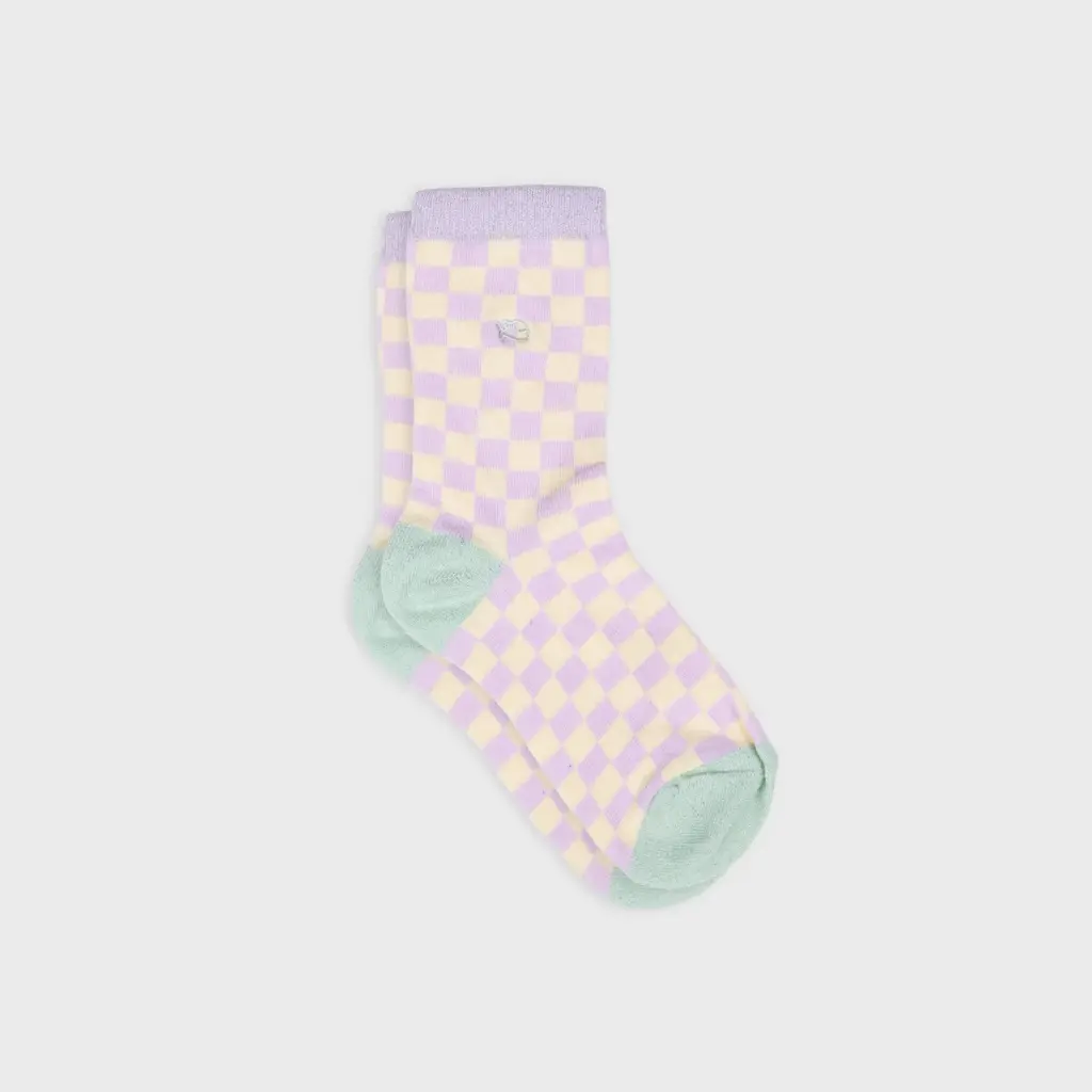 Billybelt - Karo Socken - Purple Yellow