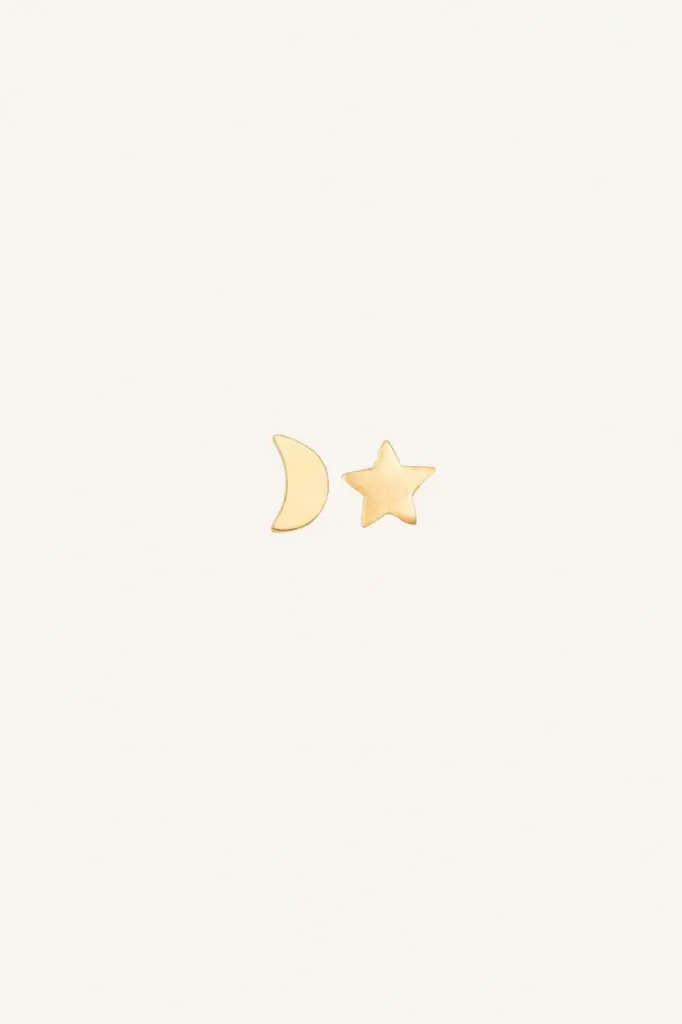 By Bar - PD Star and moon earring - 750 gold