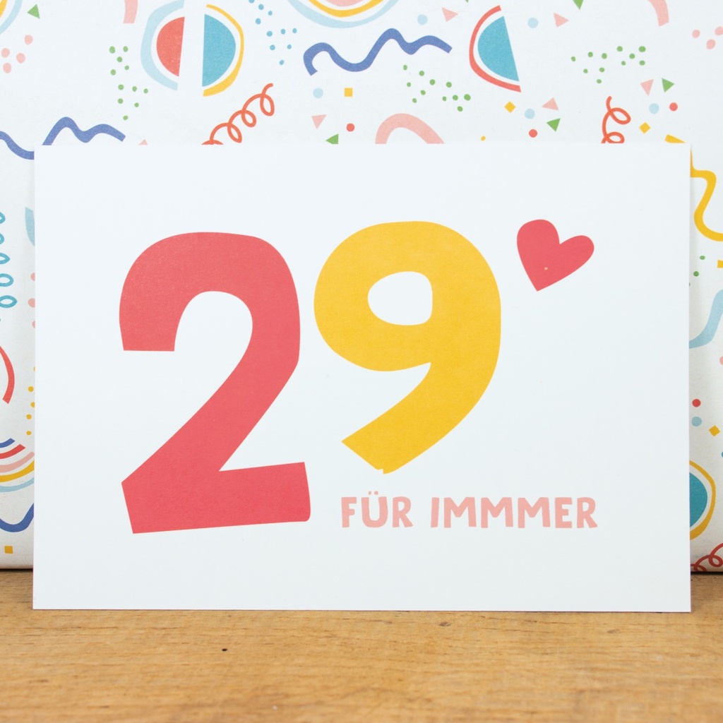 Bow & Hummingbird - Postkarte - 29 für immer - Recyclingpapier