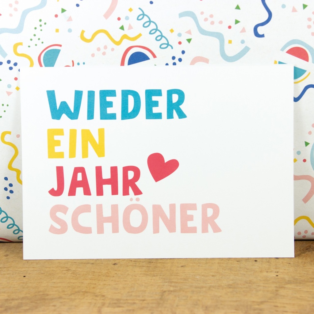 Bow & Hummingbird - Postkarte - Wieder ein Jahr schöner - Recyclingpapier