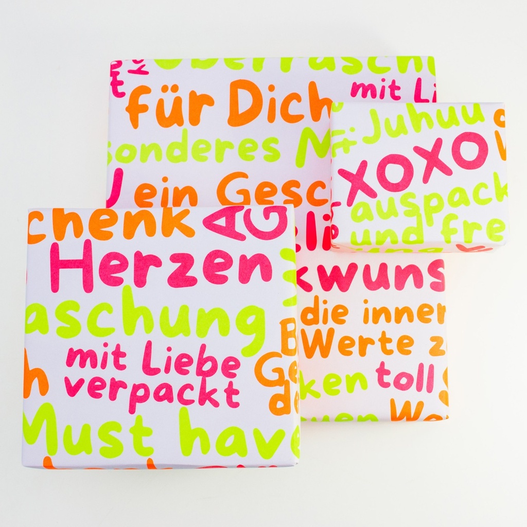 Bow & Hummingbird - Geschenkpapier - Mit Liebe verpackt (einzelner Bogen)