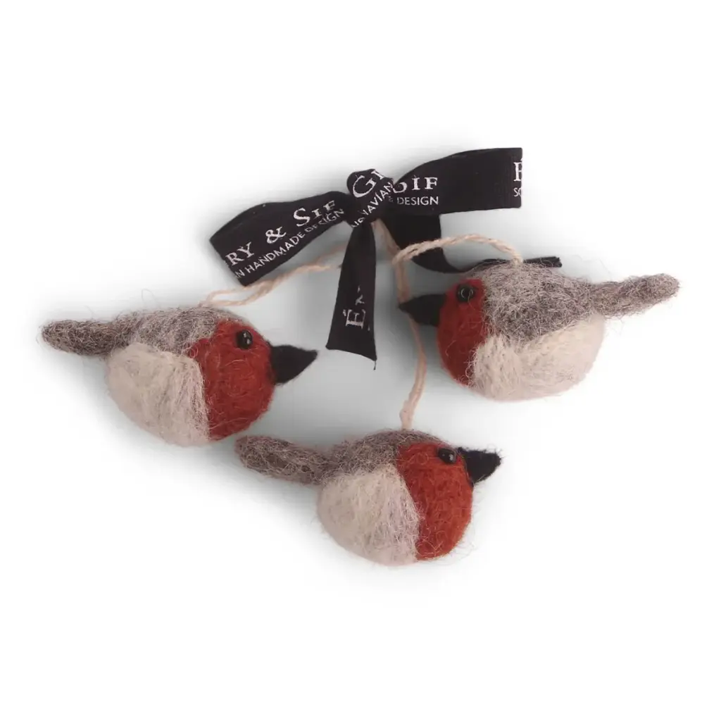 Gry & Sif - Mini Round Rusty Red Birds - 3er Set 