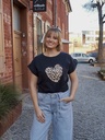 Cabinet Mode Therapie Paris - HEART LEOPARD T-Shirt black