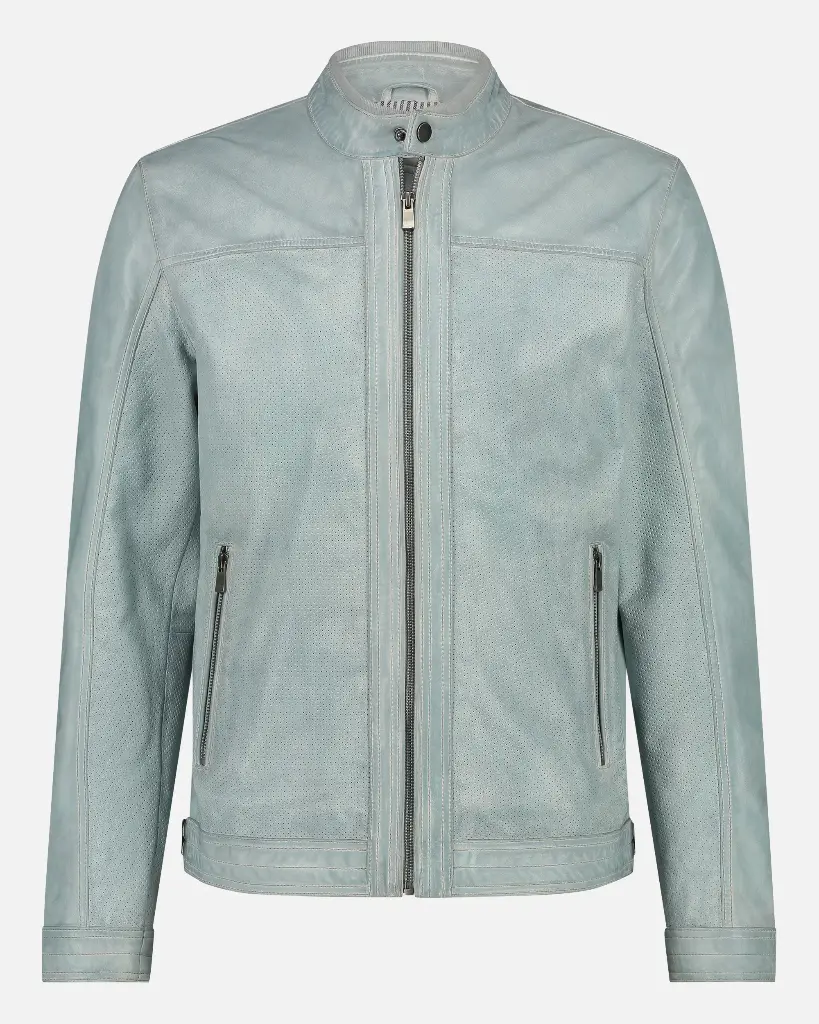 Amsterdam Heritage - Herren Lederjacke MILLER - Light Grey