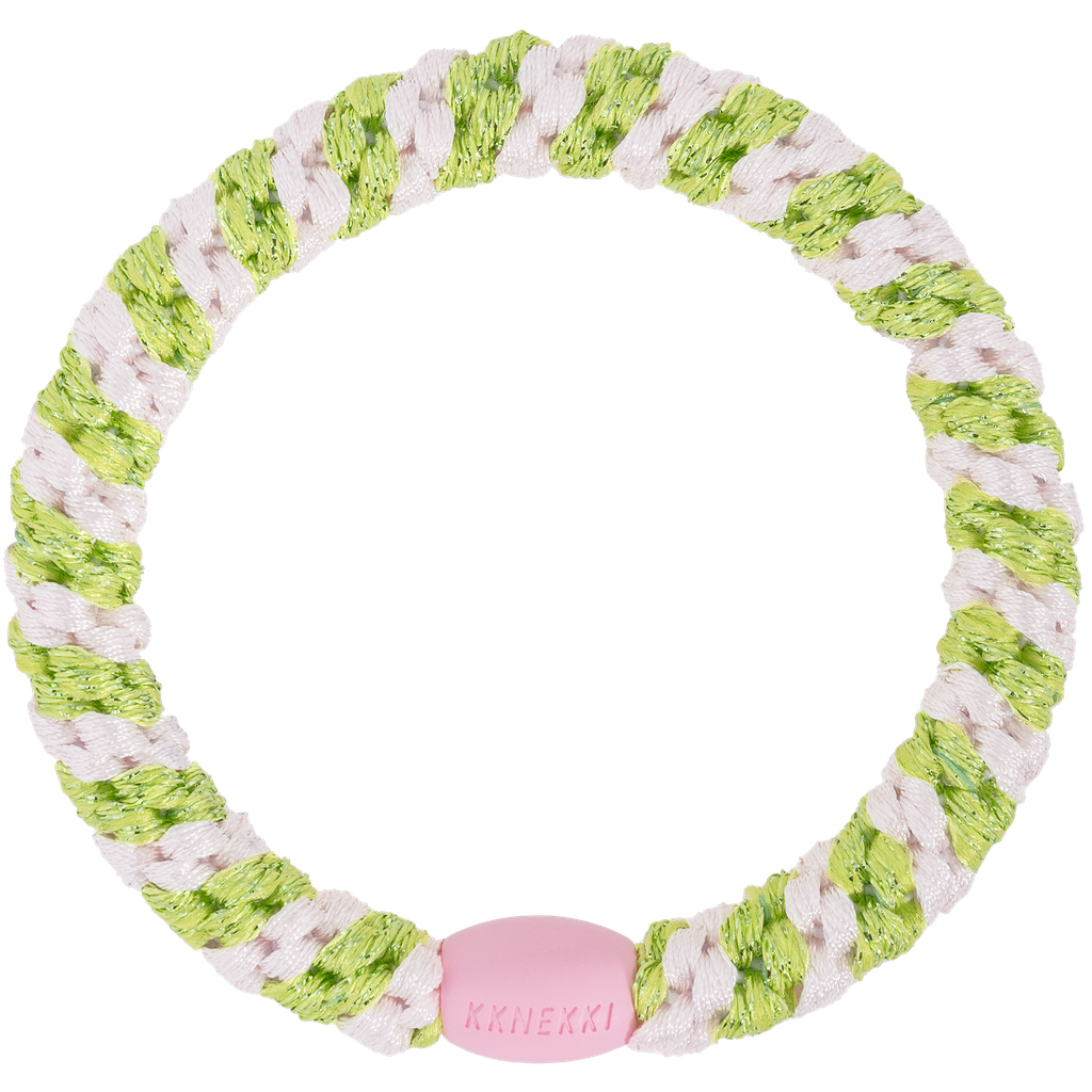 Kknekki - Ballet pink lime glitter stripe