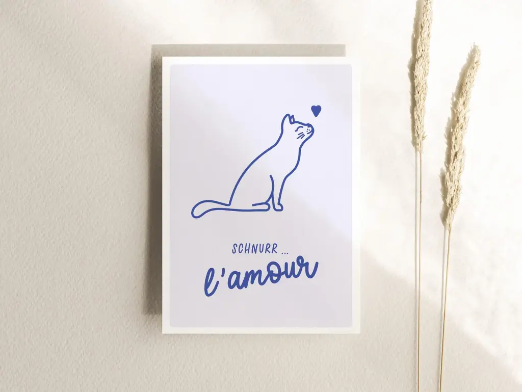 Tante Tia - Postkarte - Schnurr… l’amour (Katze)