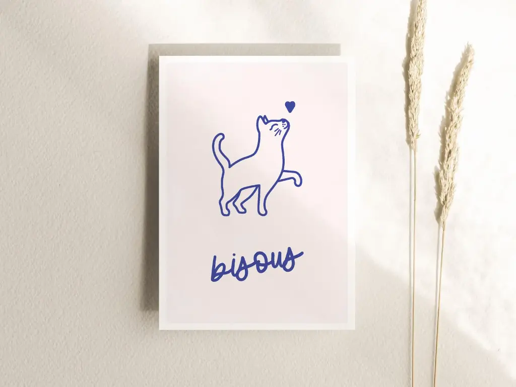 Tante Tia - Postkarte - Bisous (Katze)