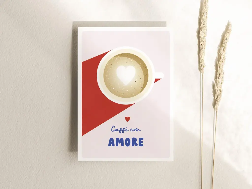 Tante Tia - Postkarte - Caffè con amore