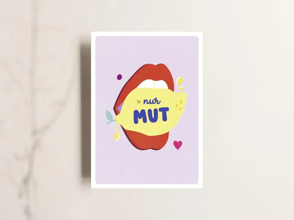 Tante Tia - Postkarte - Nur Mut