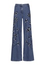 Caroline Biss - Hose FANCY JEANS WITH EMBROIDERY, MID WAIST, Jeans Mid Bleu