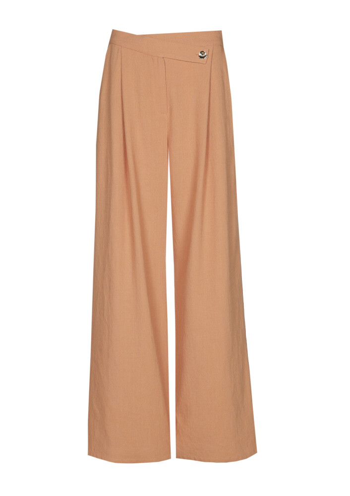 Caroline Biss - Hose WIDE-LEG TROUSERS WITH ASYMMETRIC FASTENING, NORMAL WAIST, Melon