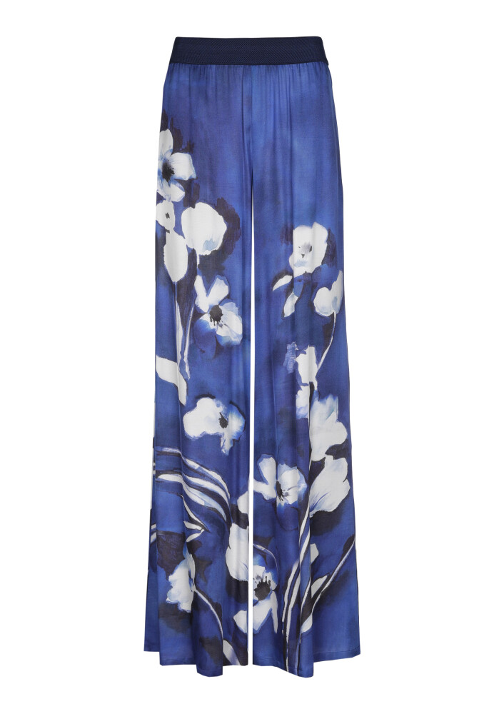 Caroline Biss - Hose WATERCOLOUR PRINT PALAZZO TROUSERS, ELASTICATED WAIST, Multicolor