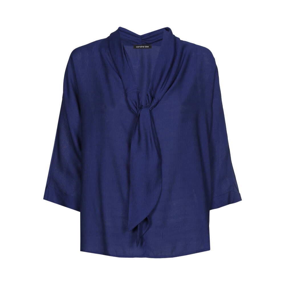 Caroline Biss - Tunika FLOWING BLOUSE WITH INTEGRATED SCARF, Indigo