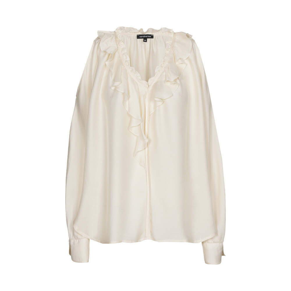 Caroline Biss - Tunika SATIN BLOUSE WITH FLOUNCE, Natural