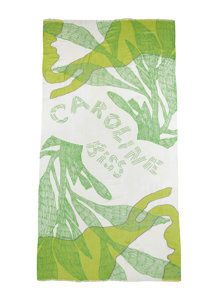 Caroline Biss - LIGHTWEIGHT SCARF WITH BOTANICAL PRINT - leichter Schal - lime multicolor