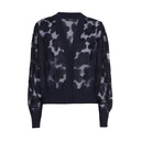 Caroline Biss - TULLE CARDIGAN WITH EMBROIDERED FLORAL DETAIL - navy